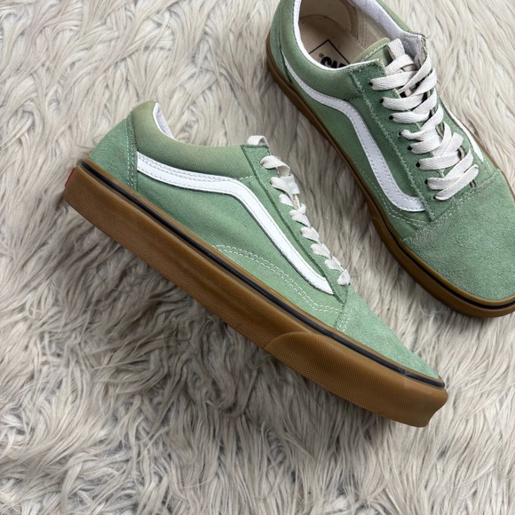 Vans Women's 10 Men's 8.5 Green Suede Low Top Lace Up Sneakers Skate Urban - Picture 3 of 7